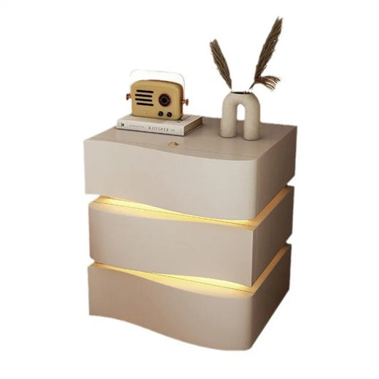 Table de nuit basse de luxe avec LED -