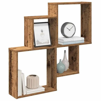 Étagère cube murale bois 80x15x78.5 cm -