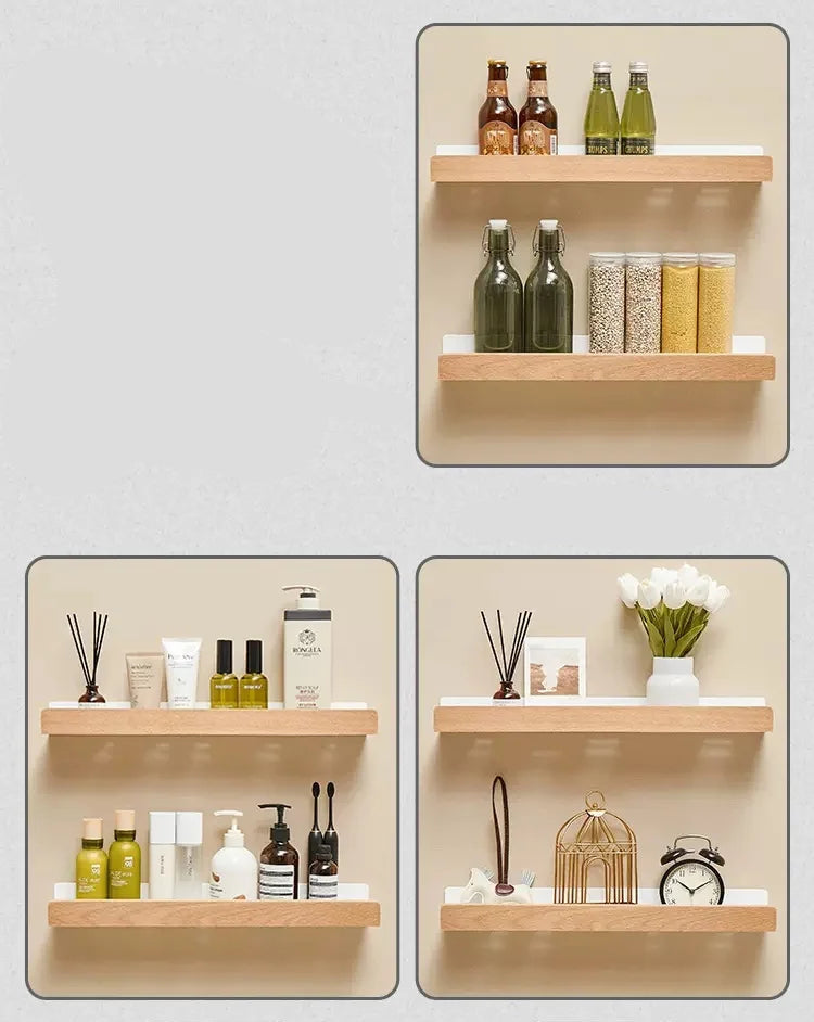 étagère murale bois pour salle de bain, lavabo et WC -