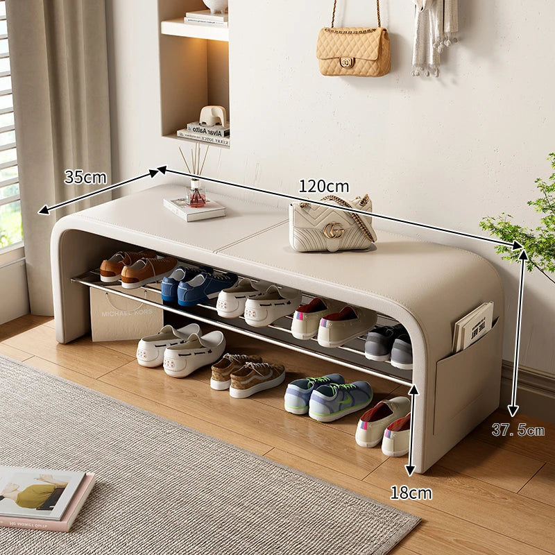 Meuble à chaussure banc de luxe - Blanc 120