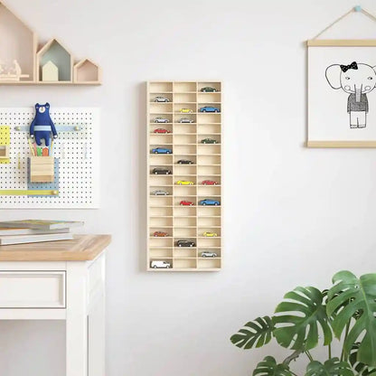 étagère murale vitrine marron -