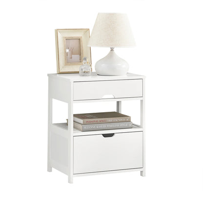 Table de chevet blanche de 45x55x38cm - ARENA - Blanc Table de chevet