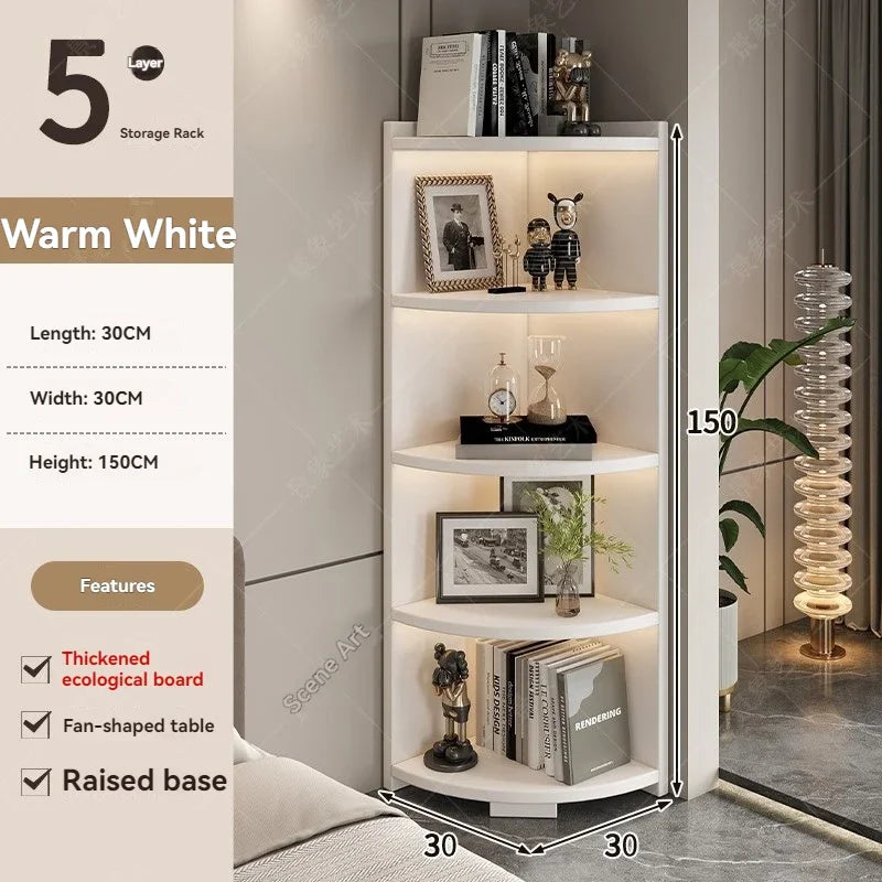 Étagère d'angle bois massif en forme d'éventail - DA