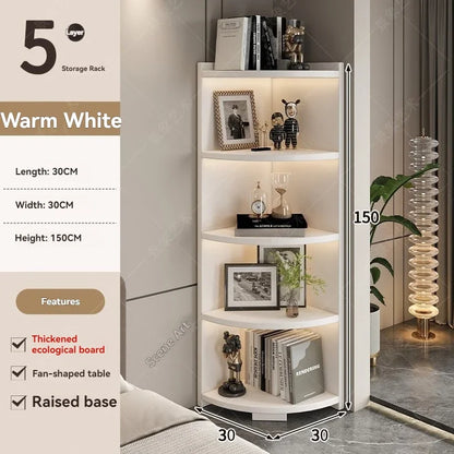 Étagère d'angle bois massif en forme d'éventail - DA