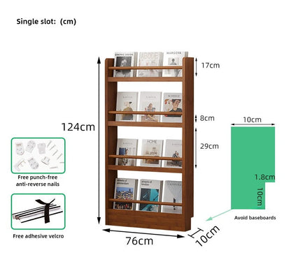 Étagère livre murale ultra-mince - 4 layers 76CM