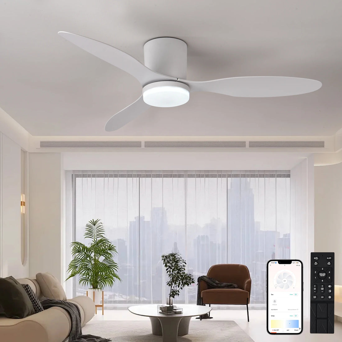 ventilateur silencieux Moderne Noir Blanc -