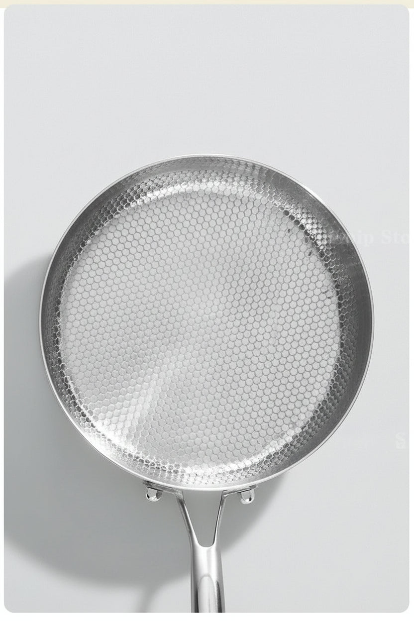 Wok poêle en inox solide -