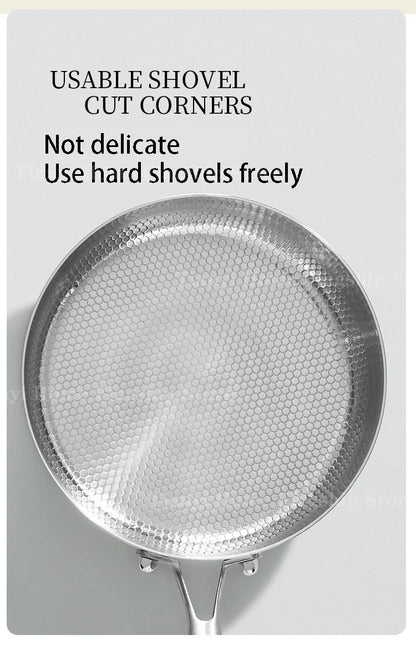 Wok poêle en inox solide -