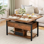 Table basse à manger convertible en bois -