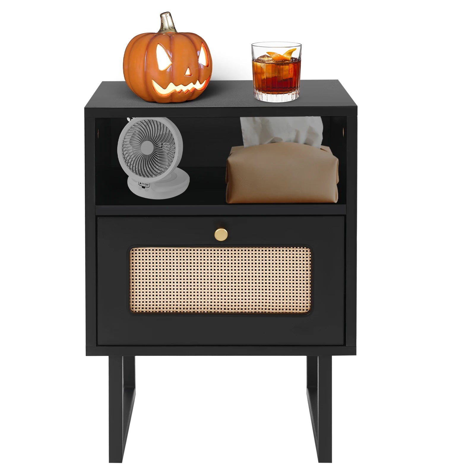 Table de nuit rotin robuste -