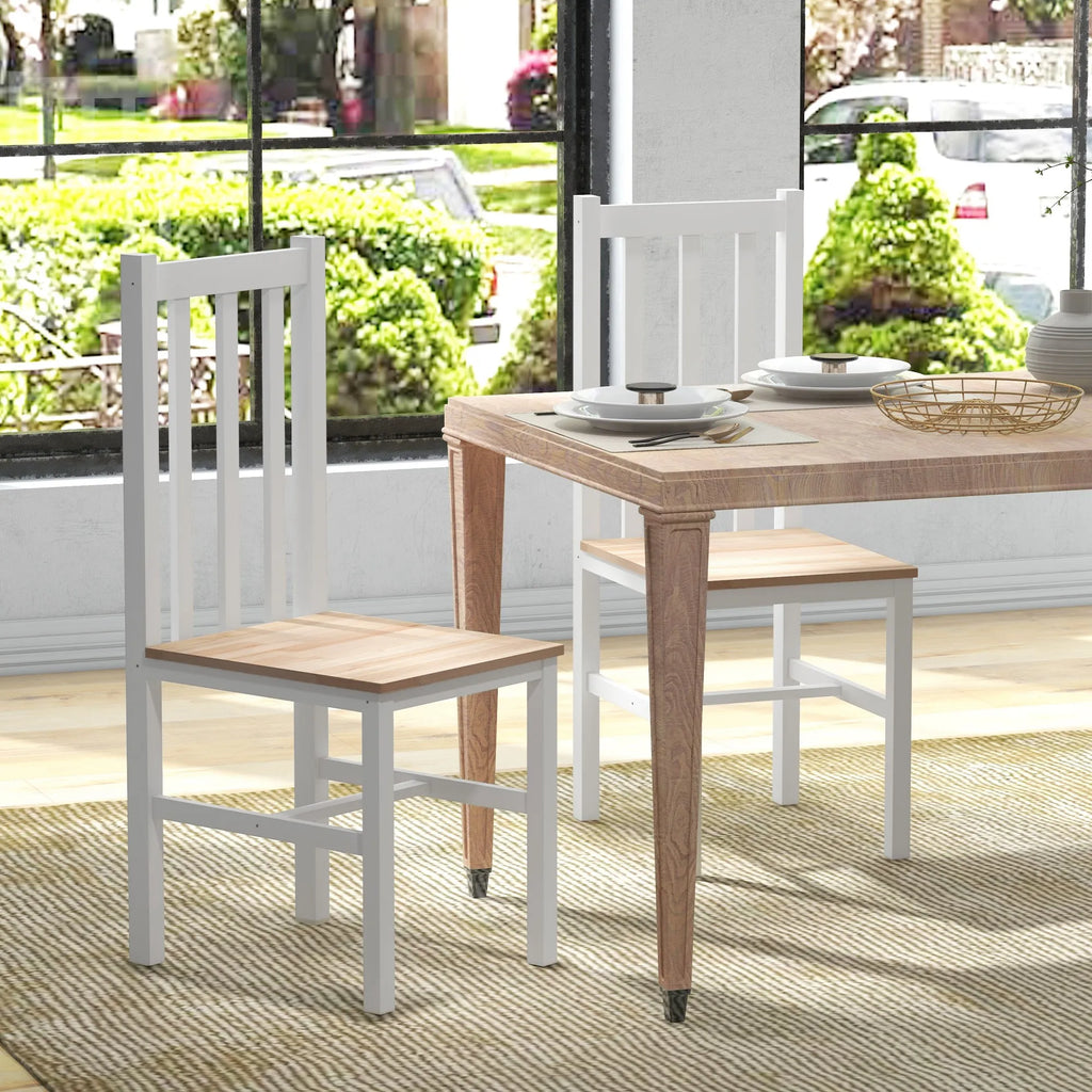 Chaise salle à manger vintage en bois 2 ensembles - Chaise salle à manger