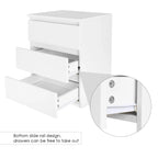 Table de nuit blanche getone avec 3 tiroirs -