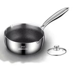 Casserole inox à lait de taille moyenne - 24cm avec couvercle