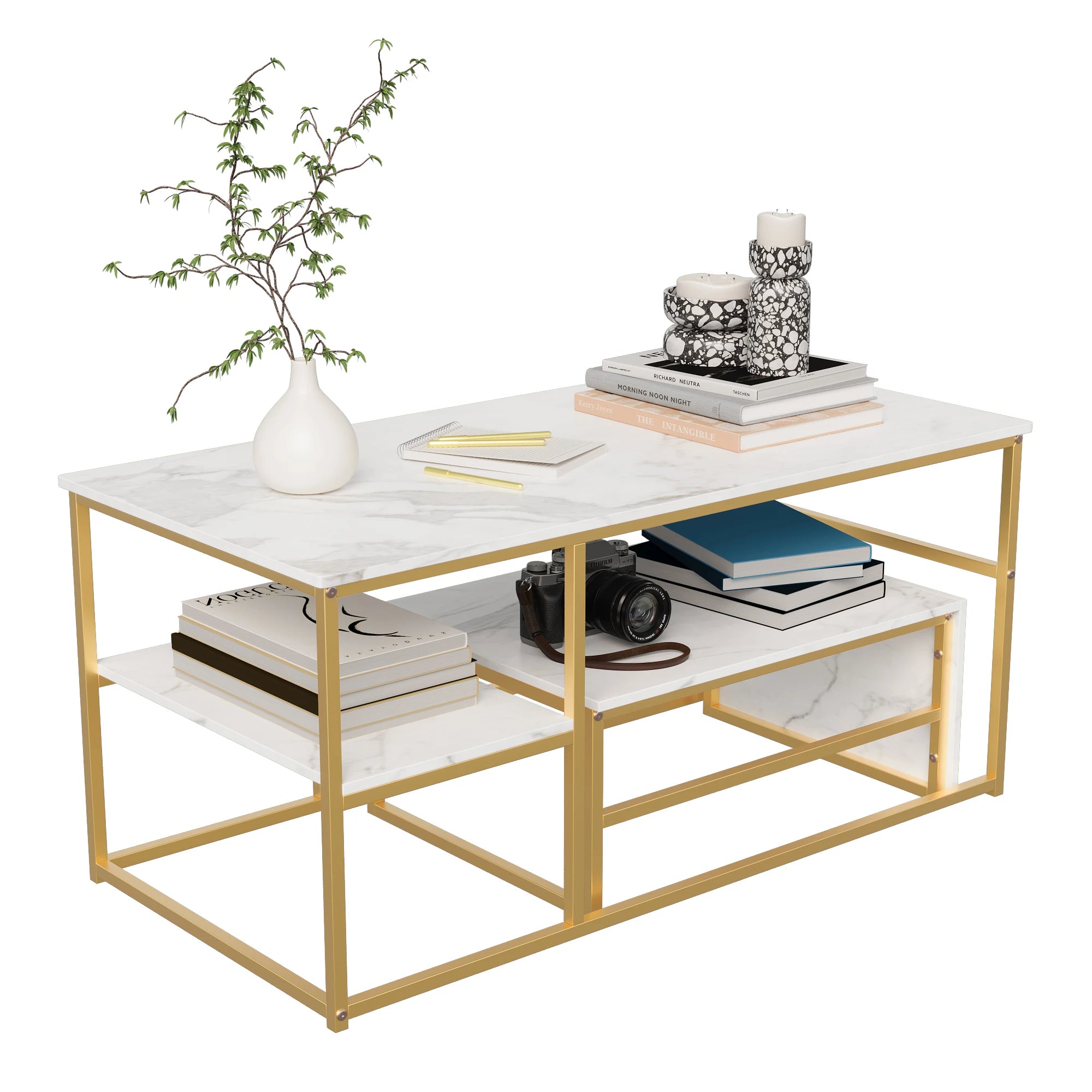 Table basse minimaliste pieds en métal -