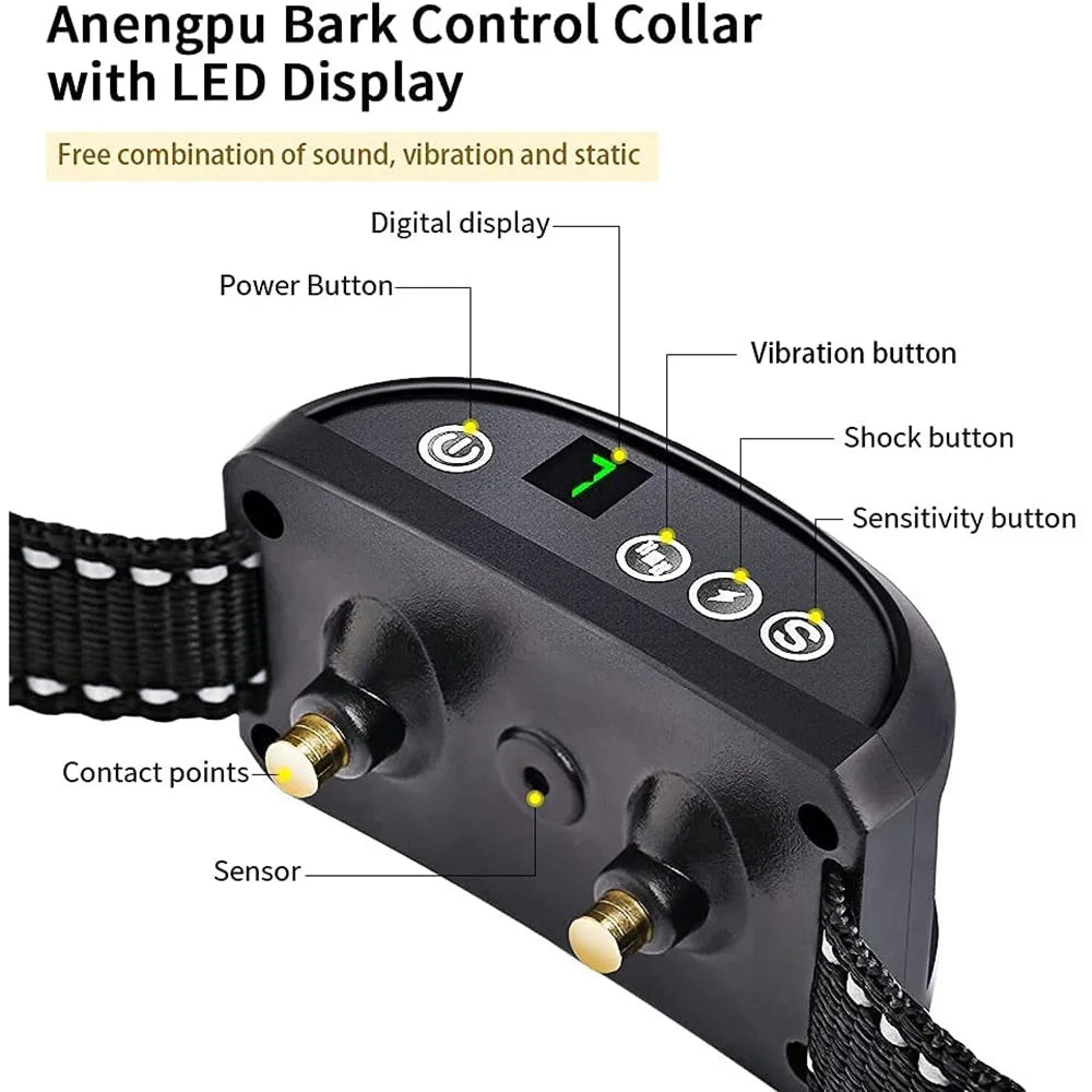 collier anti aboiement électrique imperméable -