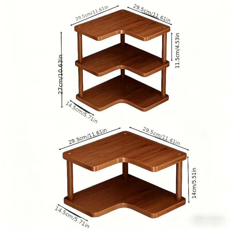 Étagère café d'angle moderne en bois -