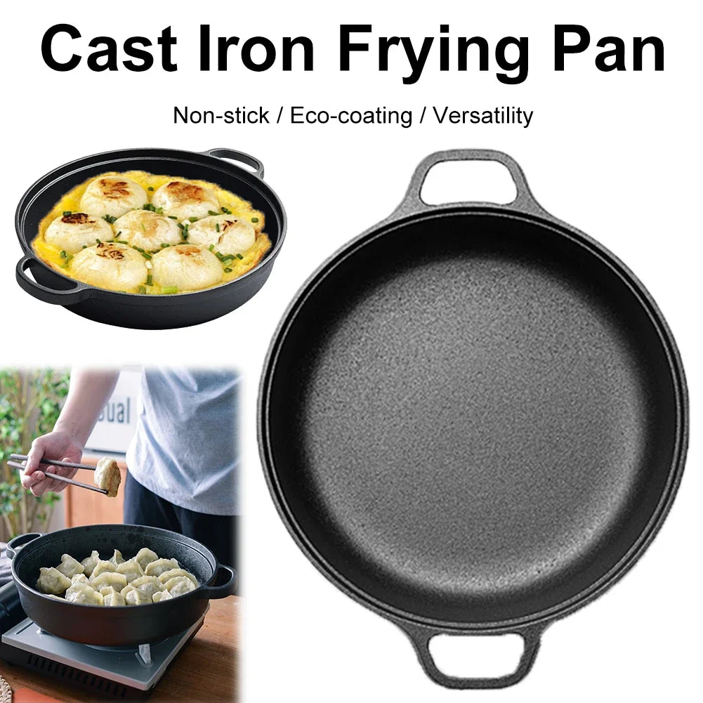 Poêle en fonte ronde noir -