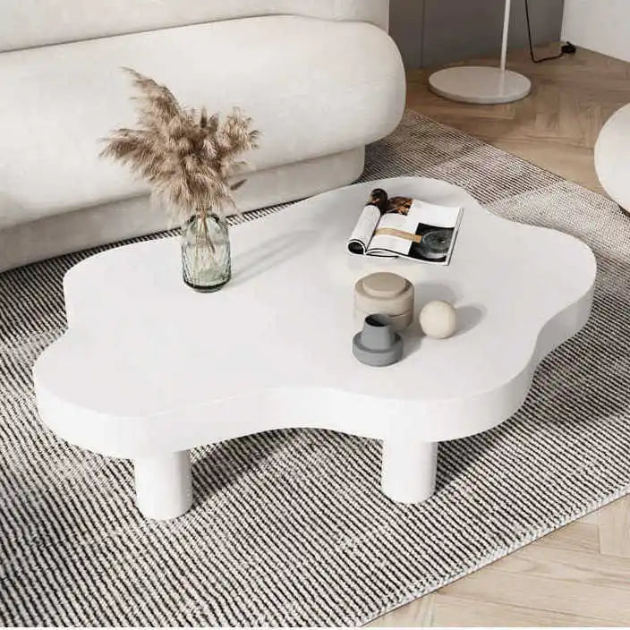 Table basse nuage en bois minimaliste -