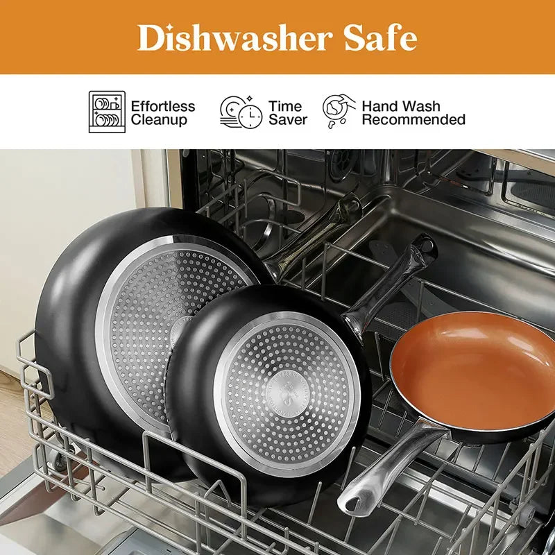 Poêle céramique en revêtement de cuivre avec couvercle -