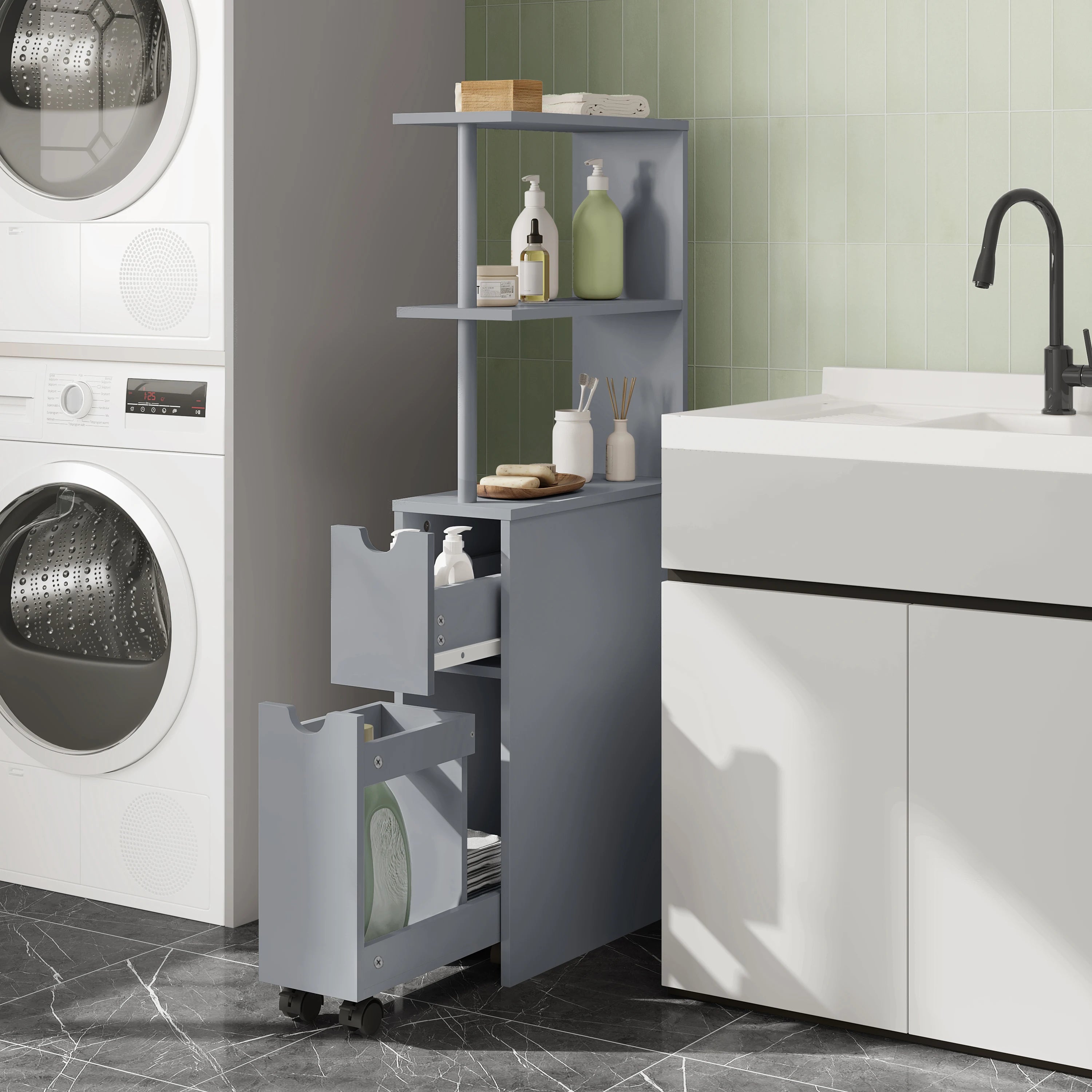 Meuble de rangement niche étroite de salle de bain -