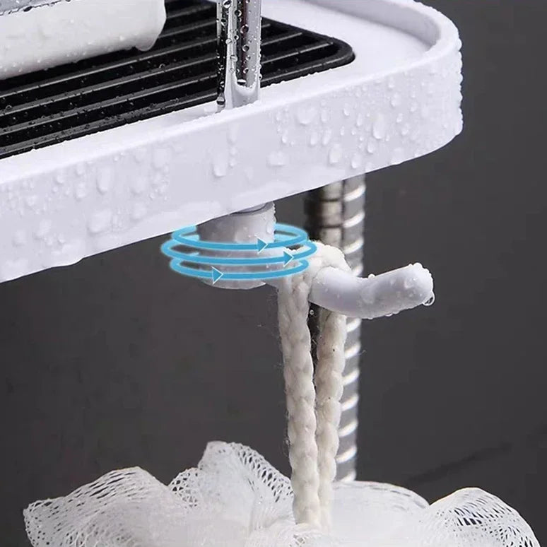 Étagère salle de bain douche sur poteaux -