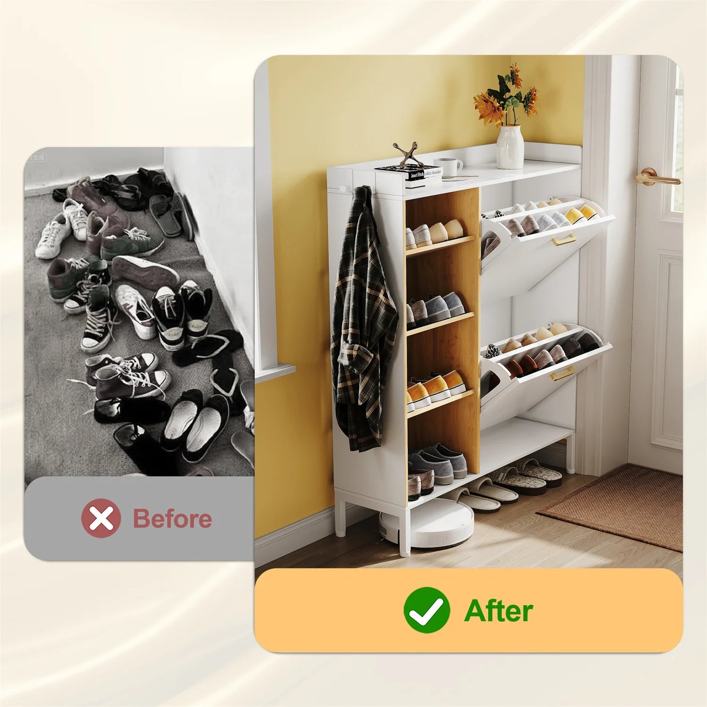 Étagère chaussures en bois moderne -