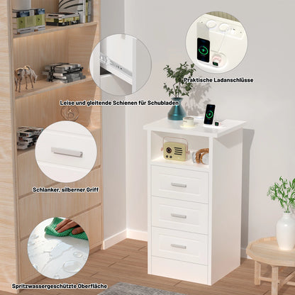 Table de chevet intelligente avec station de recharge USB -