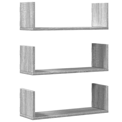 étagère murale livre 3 pcs Blanc 58x18x18 cm - Jaune clair