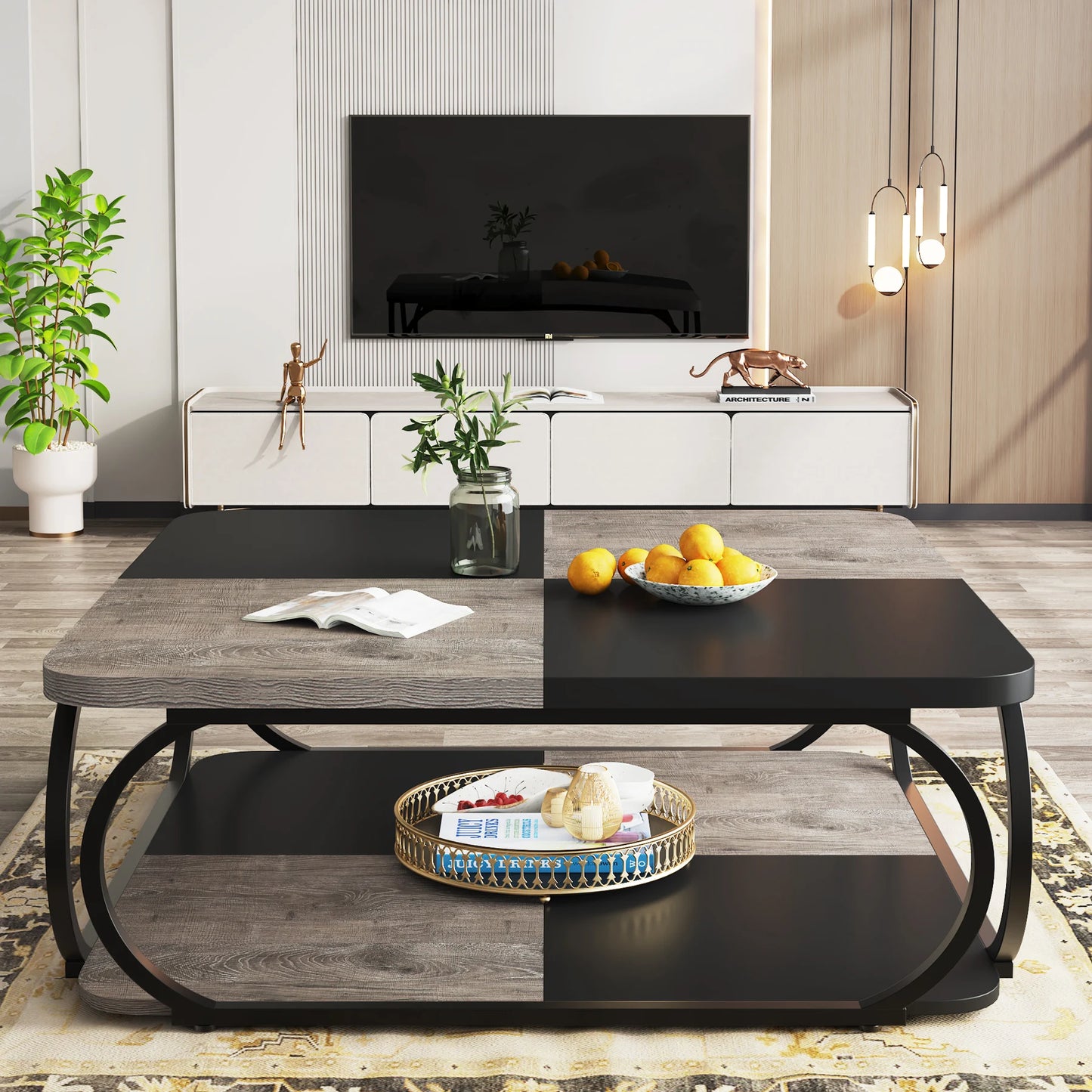 Table basse bois massif carré -