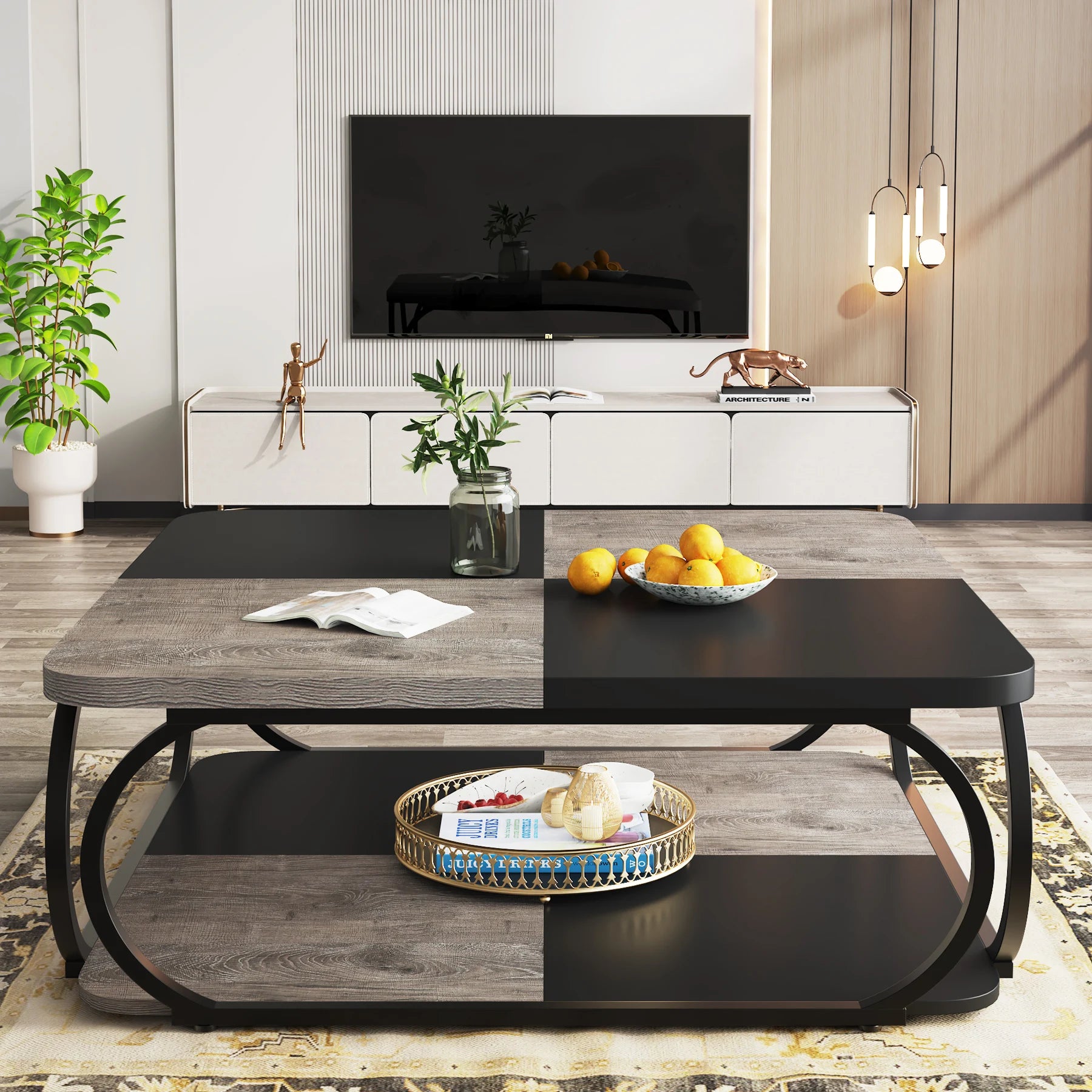 Table basse bois massif carré -