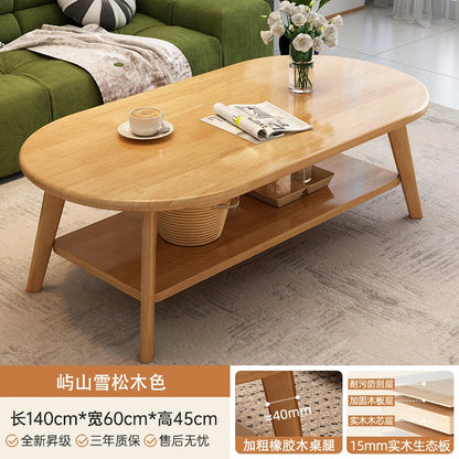 Table basse bois design à doubles plateaux - 140x60x45CM