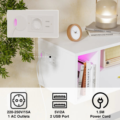 Table de nuit suspendue avec station de charge -