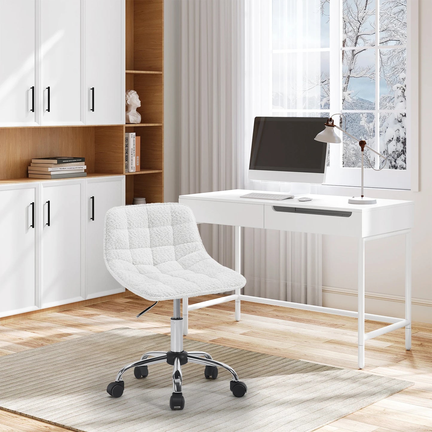 Chaise de bureau sans accoudoirs avec roulette -