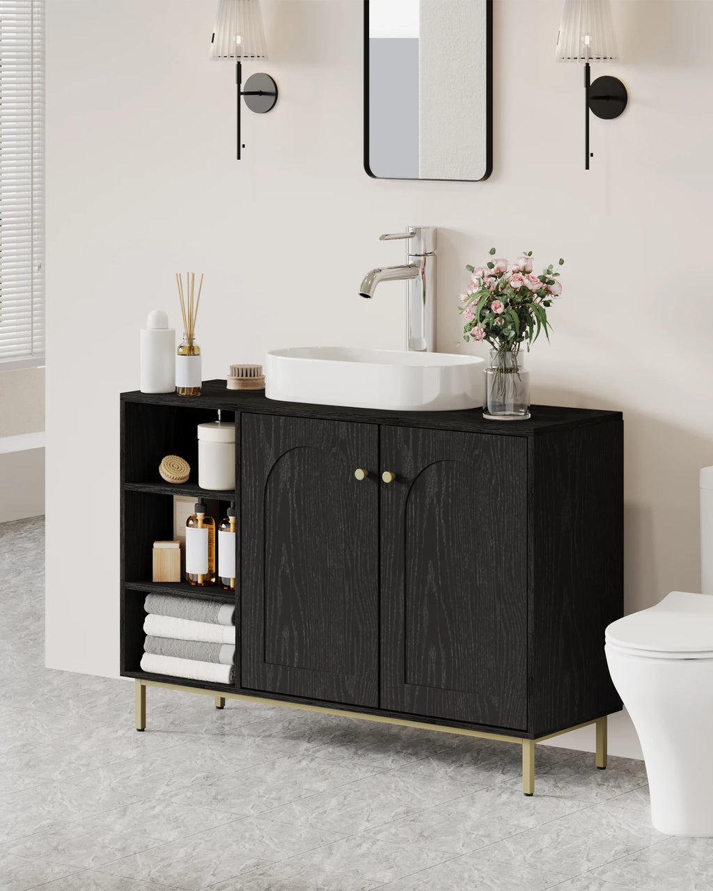 Meuble de rangement pas cher disponible en noir et blanc -