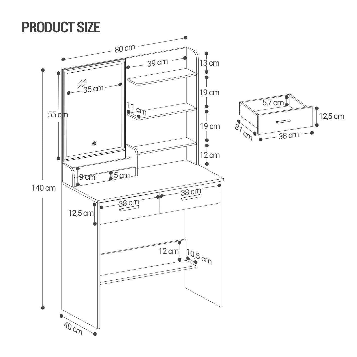 Petit Meuble de rangement pour chambre coiffeuse -