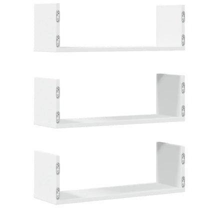 étagère murale livre 3 pcs Blanc 58x18x18 cm -