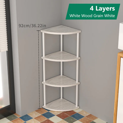 Étagère d'angle design simple à plusieurs étages - Blanc 4 couches Étagère d'angle