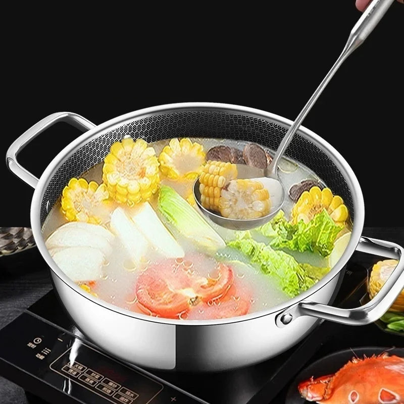Poêle inox pour induction à pogné double -