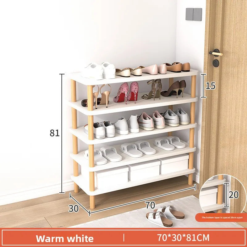 Meuble à chaussure marron en bois - 70-30-Blanc 5 planches