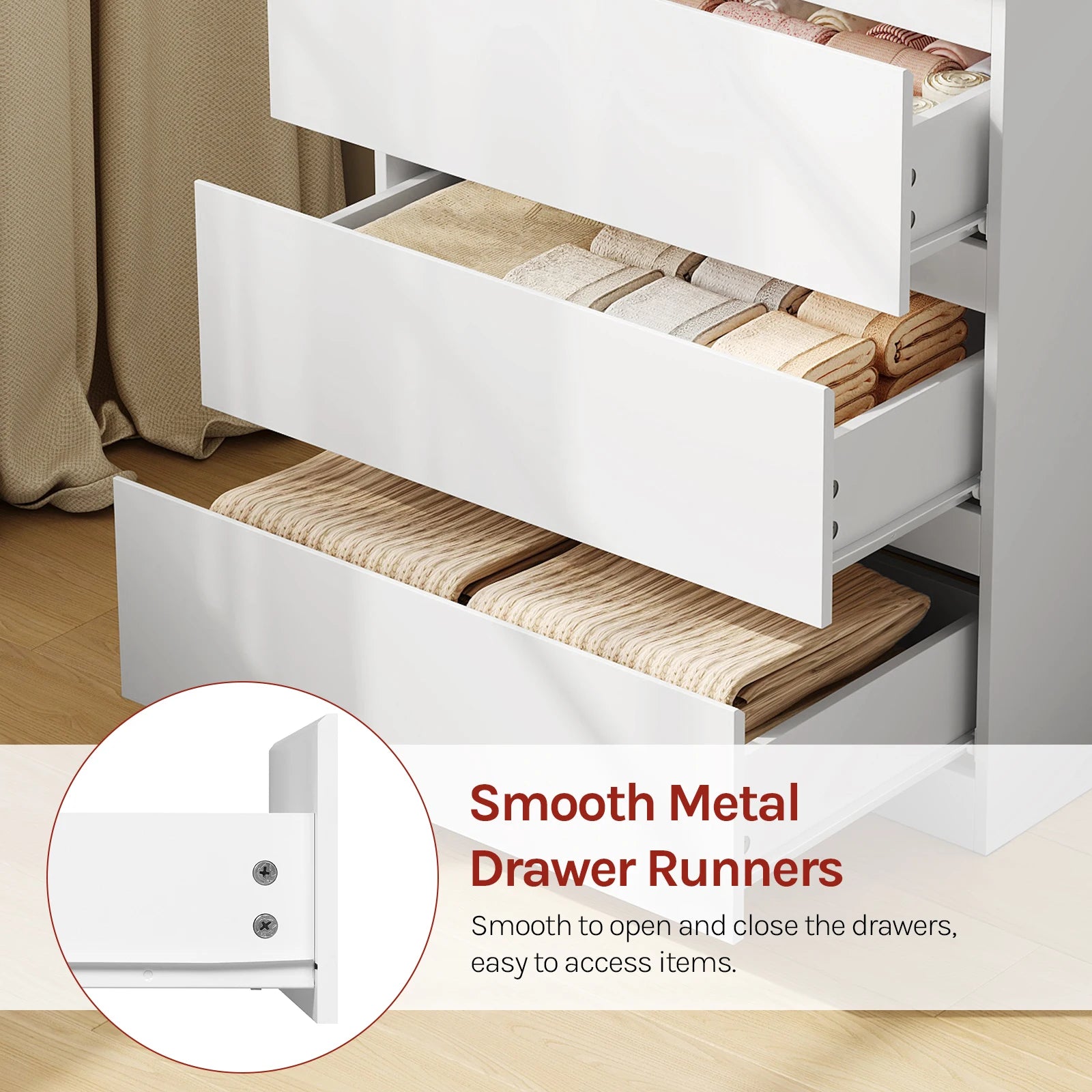 Meuble de rangement pour chambre blanche 60x70x40cm -