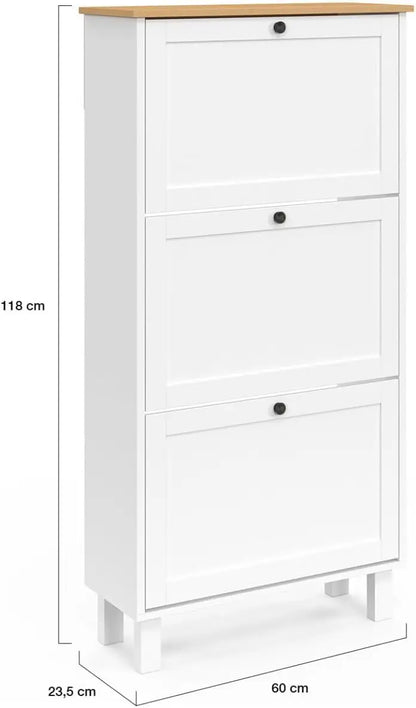 Étagère chaussures d'entrée blanche -