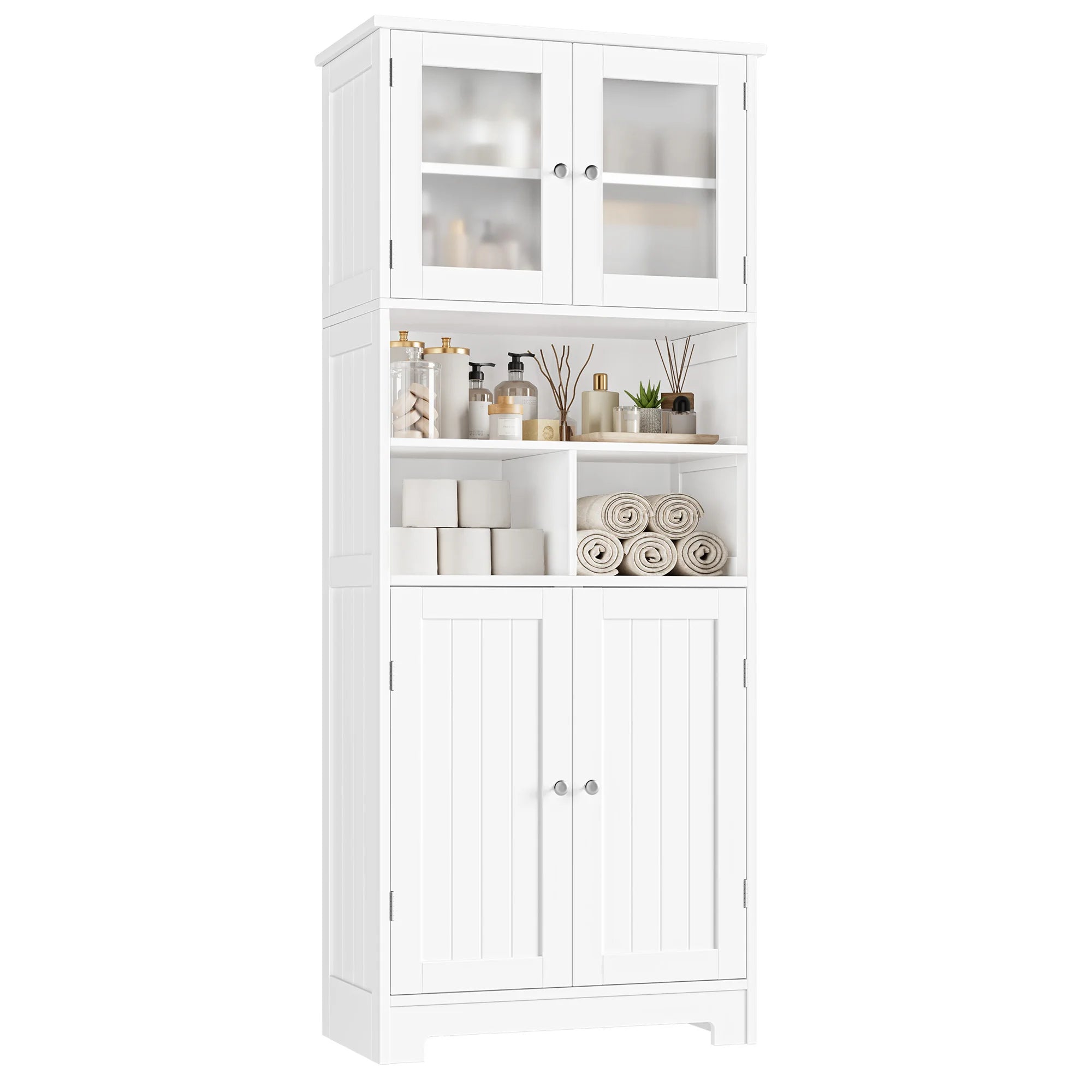 Meuble de rangement de style armoire de cuisine haute en bois -
