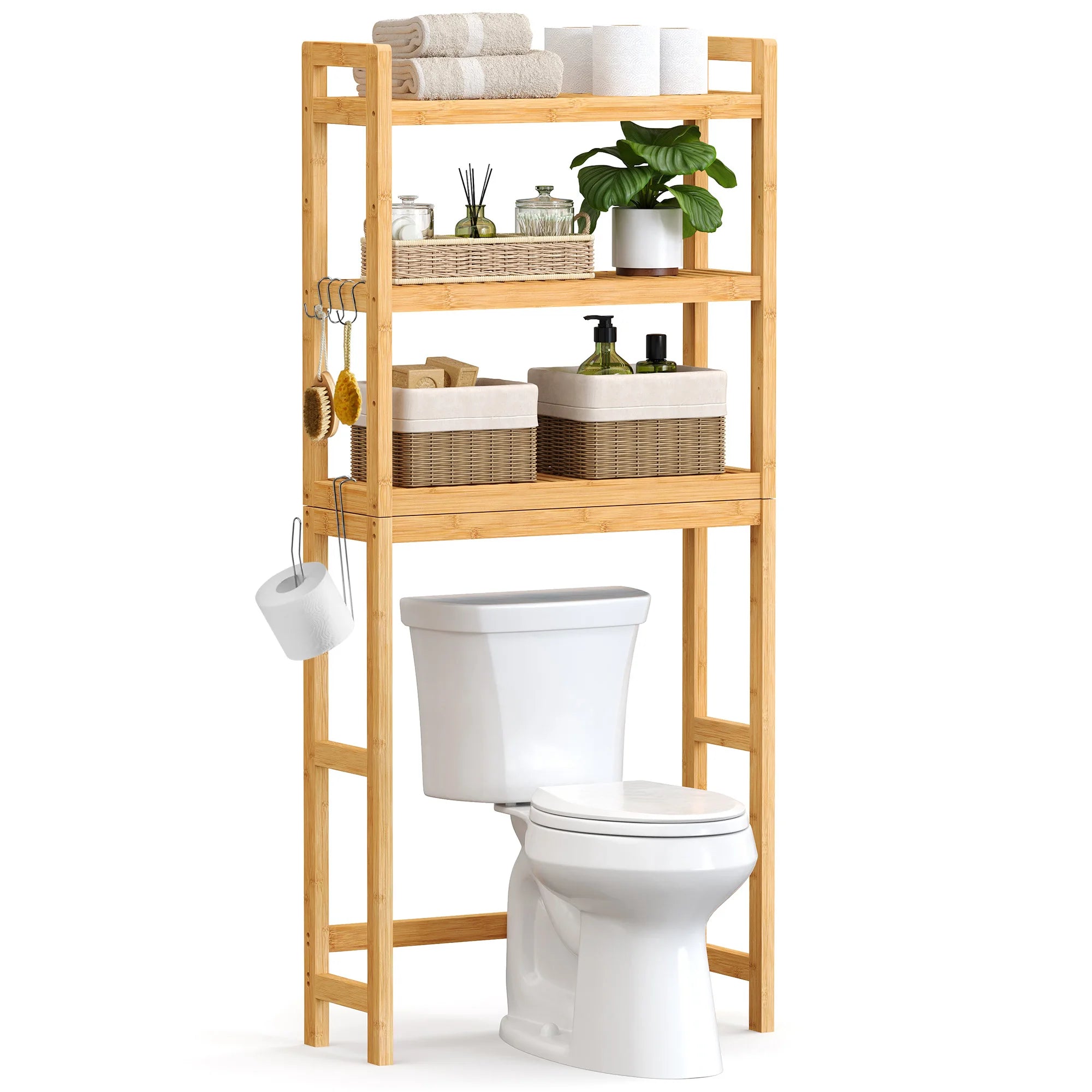 Meuble WC en bois compatible avec la plupart des toilettes -
