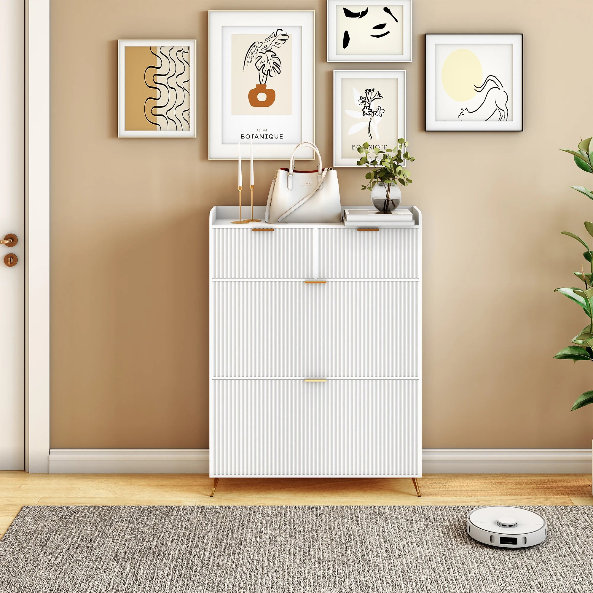 Meuble à chaussure multi compartiments 80x24x110cm -