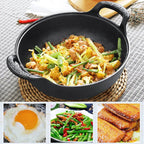 Poêle en fonte wok en forme mini casserole -