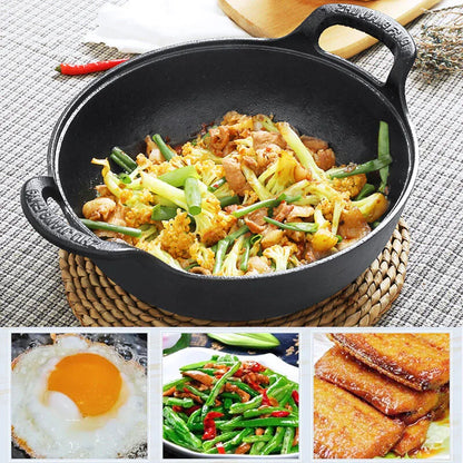 Poêle en fonte wok en forme mini casserole -