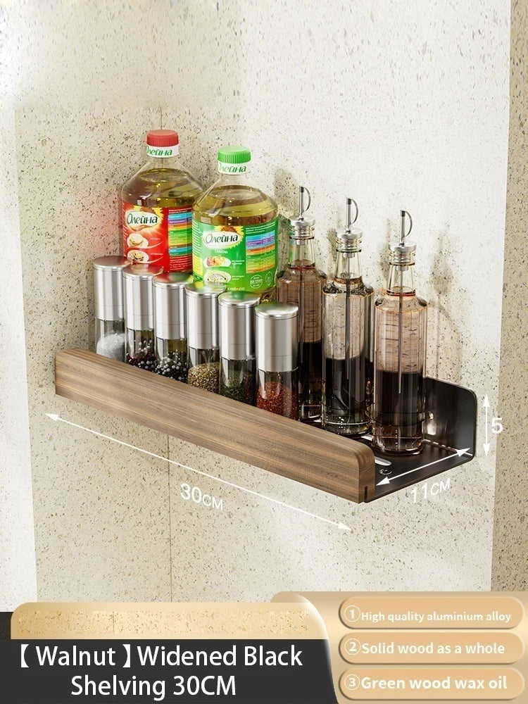 étagère murale bois massif - vendu à l'unité - Bois noir 30cm