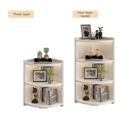 Étagère d'angle bois massif en forme d'éventail -