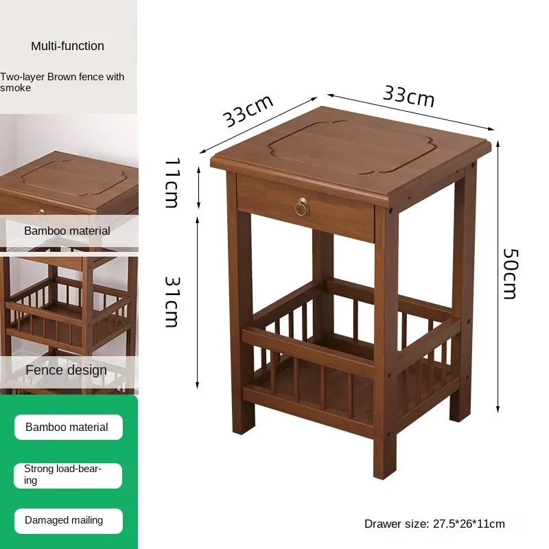 Table de nuit en bambou massif 1 pc - A2