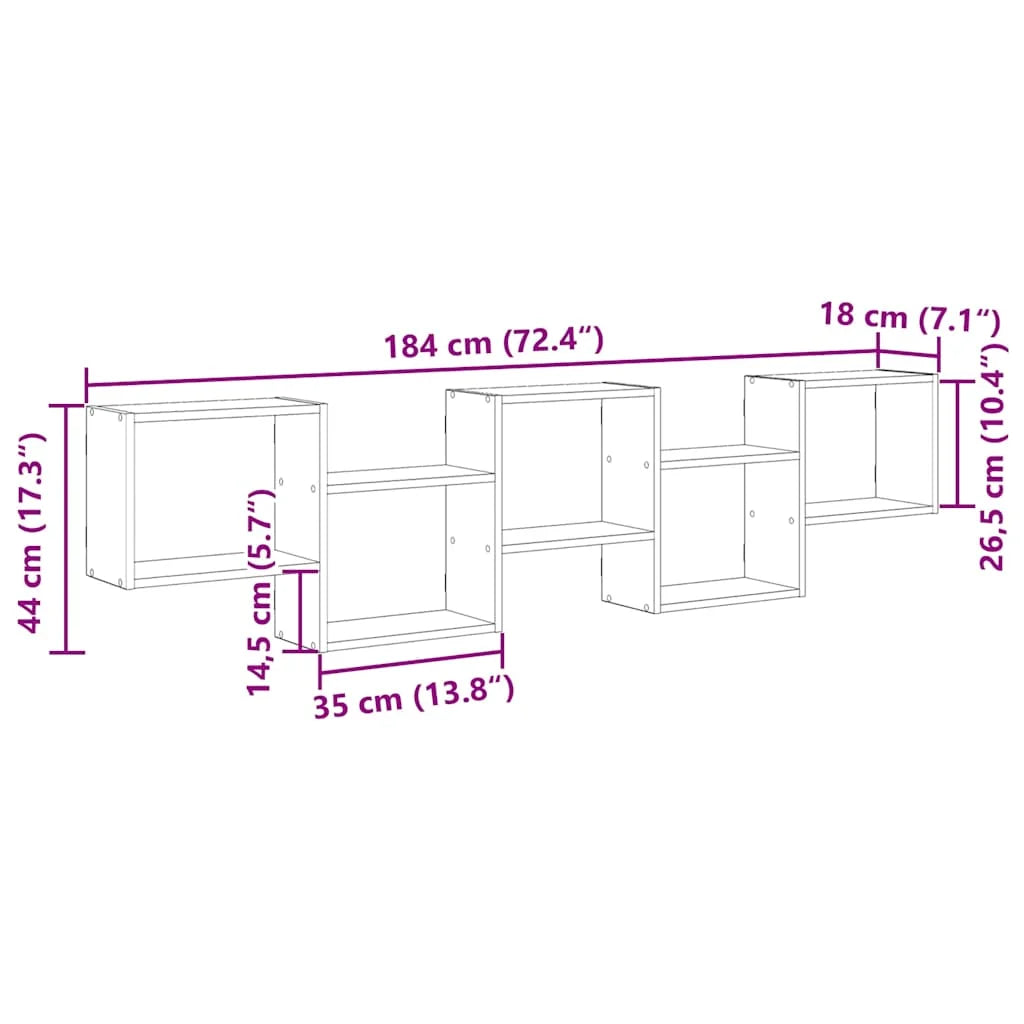 étagère murale bureau à 5 compartiments -
